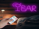 BAR Letters Shaped LED Neon Light Shop Signs Light for Party Bar Home DecorPurple V1294-YM0901-3119200027012