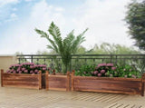 Small Raised Garden Bed 30x30x33/38cm Wooden Planter Box V178-66980