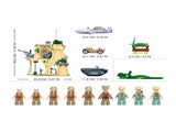 Sluban B1111 Model Kit WWII Battle of Iwo Jima Island Bunker Landing Craft Army Military Base D SLB1111