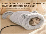 Cozy Heated Two-in-One Plush Cat Cave Bed with USB-Powered Warming, Multi-Level Temperature Control, V1341-ZY-RER9DMXK-GREY