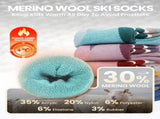 OutdoorMaster Merino Wool Ski Socks for Kids Boys & Girls Thermal Winter Warm Snowboarding Cold V1168-KID-SCO-3-GYBM-M
