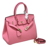 2025 - Euro-american Elegant Lychee Leather Shoulder Bag- Birkin 25- Rosa Sakura V1192-D86