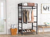 Heavy Duty Clothes Rack 3 Tiers MDF & Metal Iron Rail V178-66998