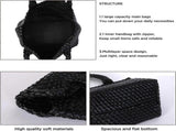 Woven Tote Bag for Women Soft Leather Handbag with Pocket V1263-JX-3497