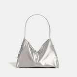 Silver Luminous Silver Nylon Underarm Shoulder Bag - Convertible Crossbody Hobo with Pouch V888-ELOSUNG23673