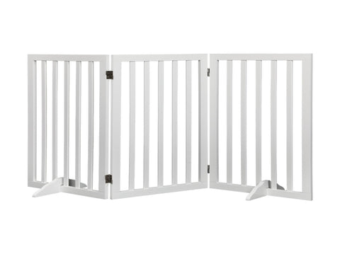 PaWz Wooden Pet Gate Dog Fence Safety White 400x 3MM PT1060-3XL-WH_NZ