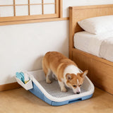 Dog Toilet with Drawer - Potty Box for Small Medium Dogs, Plastic Litter Tray with Low Entry, Easy V1366-AZ2-W-16055