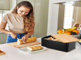 CARLA HOME Bread Bin with Bamboo Lid used as Chopping Board for Kitchen Countertop LSB-36093