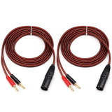 2X XLR Banana Speaker Cable,XLR 3 Pin Male Dual Banana Plugs Audio Cable, Gold-Plated 4mm Plug V1369-AZ3-W-08331