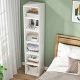 NNETMLT 6-Tier Cube Display Shelves for Home Office - 70.9 Inch Tall Narrow Bookcase V728-UL169220
