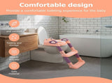 Training Seat Detachable Toddler Toilet Seat Ladder with Adjustable Height PVC Soft Cushion for V1366-AZ2-W-14921