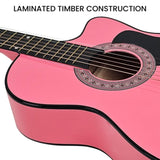 Karrera 38in Cutaway Acoustic Guitar with Carry Bag - Pink CC38-PK