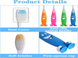 Petluno 100 Pack Kids Toothbrush Bulk Soft Bristles Toddler Cute with Suction Cup, Includes Travel V1258-DP02-C-1103