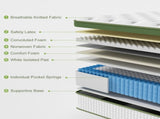 BedStory 34cm King Latex Hybrid Mattress Medium Firm - 5 Zone Pocket Spring Bed for Pressure Relief XFGH-MA-I-PC-34-K-GY