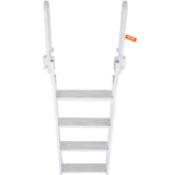 Dock Ladder Flip Up 4 Steps, 159 kg Load Capacity, Aluminum Pontoon Boat Ladder with 4" Wide Step & V952-MTXTSFSJFHXJD7NNUV0