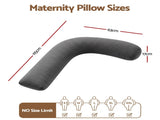 Giselle Bedding Pregnancy Pillow for Side Sleeping L-Shaped Maternity Body Pillow for Women 100% PILLOW-MAT-L-COT-GY