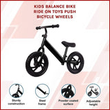 Kids Ride On Push Bike Balance Bicycle with Training Wheels for Toddlers V63-840971