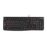 Logitech K120 Wired Keyboard Quiet typing Spill-resistant Durable keys Thin profile Curved space bar V1202-V2-KBLT-K120