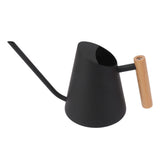 Watering Can with Long Spout Rustproof Stainless Steel Watering Pot with Wooden Handle for Garden V1294-YM0703-3111230098012