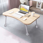 SOGA Beige Portable Bed Table Adjustable Foldable Bed Sofa Study Table Laptop Mini Desk Breakfast BEDTABLEA04