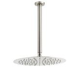 Brushed Nickel Round 12" Shower Rain Head 300mm Brass Ceiling Dropper Arm Set V1233-A511300NKSR112N