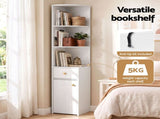 Artiss 3 Tiers Bookshelf with Storage Drawer and Cabinet White FUR-L-DS-COR01-WH