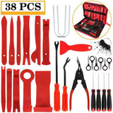 Red 38PCS Car Interior Trim Removal Tool Kit - Durable PP Material for Car Audio, Dashboard, Door V888-ELOSUNG21151