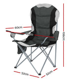 Weisshorn Camping Folding Chair Portable Outdoor Hiking Fishing Picnic Grey 2pcs CAMP-B-C-61-GR-FC2
