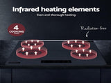 Devanti Electric Ceramic Cooktop 60cm Touch Control Grey CCT-B-4E-4Z-TOUCH-GY