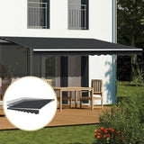 Motorised Outdoor Folding Arm Awning Retractable Sunshade Canopy Grey 4.0m x 2.5m V63-842851