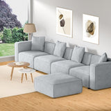 Artiss Modular Sofa Chaise Set 5-Seater Grey SBED-E-FA-02-5S-GY