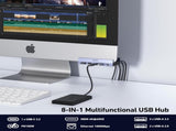 BENFEI 396GY USB-C 8-in-1 Docking HDMI 4K/60HxzUSB-C2xUSB2.0RJ45PD100W V28-ELEBEN396GY