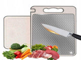 2Sided Stainless Steel Kitchen Chopping Board, Hygienic Cutting Board with NonSlip Edge & Juice V1189-LC-RY-00511