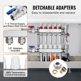 5-Branch Heat Manifold, 1/2" PEX Tubing Manifold, Stainless Steel PEX Manifold for Hydronic V952-DRFSQBXG5HLGXT75CV0