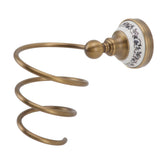 Brass Hair Dryer Holder Antique Retro Hairdryer Hanging Rack for Bath Storage Accessories V1294-YM0521-3112220089811