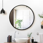 Embellir Wall Mirror Makeup 60cm Home Decor Framed Mirrors Bathroom Round Black MM-WALL-ROU-BK-60