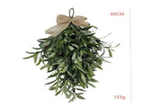 24" Artificial Olive Wreath Teardrop Shaped Silk Floral Wall Decor Front Door Wedding Arch V1366-AZ2-W-11715