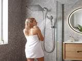 Cefito High-Pressure Rain Shower Head with Handheld, Gear-Lock Anti-Sag Arm for Family Spa, 12" SHOWER-B2-SQRO-10-SI