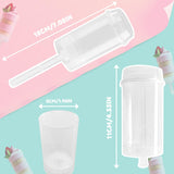 60 pcs Round Shape Clear Push-Up Cake Pop Shooter Plastic Containers with Lids, Base V1259-DP01-A-610
