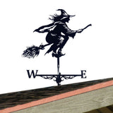 Metal weather vanes Black Witch Shape Weathercock 75x40cm Wind Direction Indicator Garden Decor Roof V1370-AZ4-10540