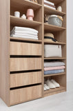 GENEVA THREE SHELF/FOUR DRAWER BUILT IN WARDROBE - CLASSIC - NATURAL OAK V164-ECW2S