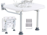 Folding PE Shower Seat, 15.7'' x 14.8'' Unfolded, Wall Mounted Fold Up Shower Bench with 500 lbs V952-SLKPEZCTWKB16SNT7V0