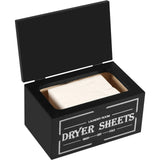 Wooden Dryer Sheet Holder with Lid, Laundry Room Softener Sheet Organizer, Black 7.87 In V1188-MS-721-192