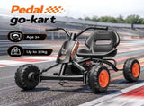 Rigo Pedal Go Kart Kids with Plastic Wheels Forward Reverse Black 84cm GKRT-F1F-BK