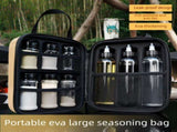 Camping Spice Kit 11 Piece with EVA Hard Shell Carry Case, PET Liquid Bottles and Seasoning Jars, V888-ELOSUNG57067
