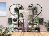 6 Tier Corner Plant Stand Metal & MDF Ladder Shelf Rack V178-66985