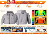 Heated Hoodie Electric Heating Hoodie Smart Heated Sweatshirt 23 Zone Heating - Gray - Size XL V1106-M-APP2-44394-GRAY-XLAUXLEU52