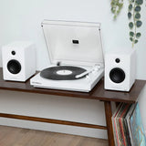 Victrola Automatic Turntable Victrola Tempo Bookshelf Speakers Bundle - White V398-VPT-800-WHT-BUN