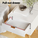 Artiss Bedside Table 2 Drawers - White FURNI-Q-BS-03-WH