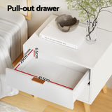 Artiss Bedside Table 2 Drawers - White FURNI-Q-BS-03-WH